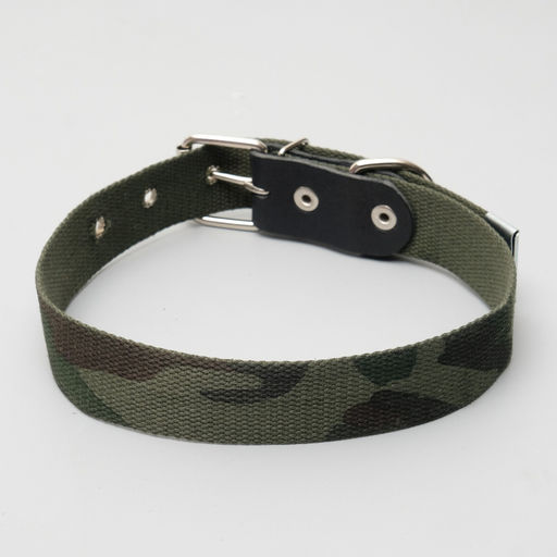 Ошейник брезентовый однослойный Камуфляж, 72 х 3,5 см, ОШ 45-60 см - Пижон фото 2