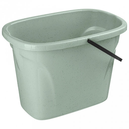 Ведро пластмассовое Greenland 8л, 22х32х22,5см, прямоугольное, выступ для выливания воды, на дне отверстие-прихват, зеленый флэк (Россия) - Домашняя мода фото 2