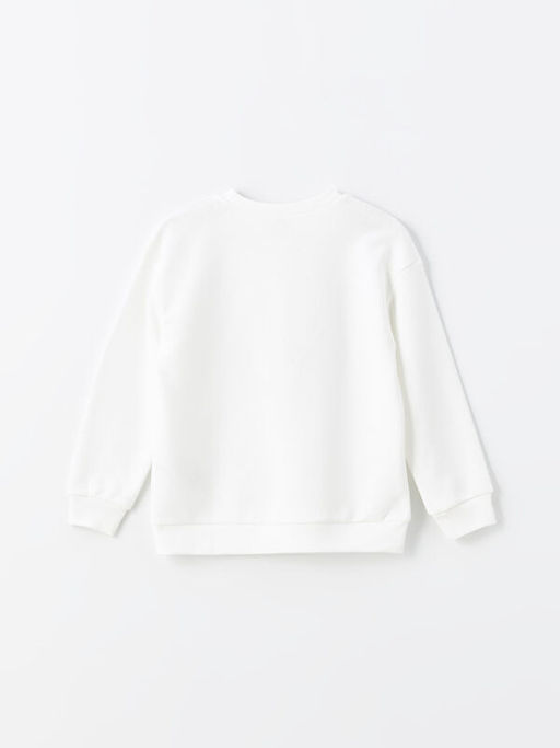Bisiklet Yaka Bask?l? Uzun Kollu K?z ?ocuk Sweatshirt - Waikiki фото 2