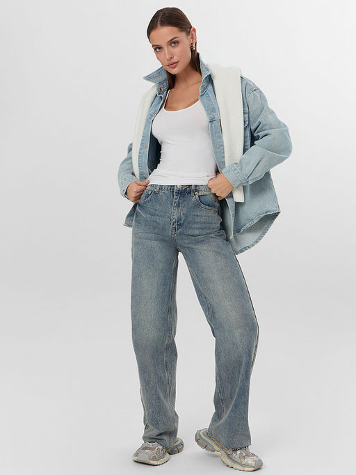 Джинсы женские wide leg синие - Mark formelle фото 7