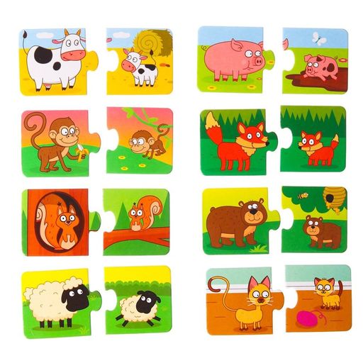 Макси-пазлы в металлической коробке Синий трактор: Где чей малыш?, 30 деталей  фото 3