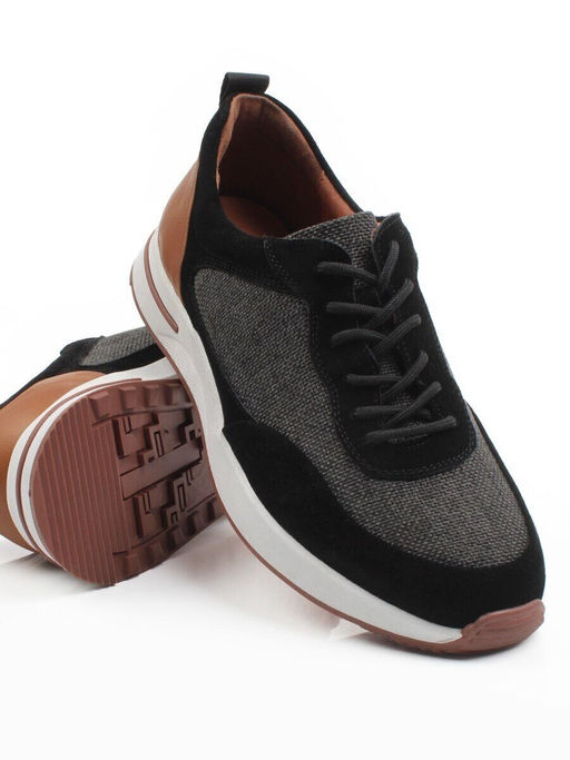 03-10-56 BLACK/GREY Кроссовки мужские (натуральная замша, натуральная кожа, текстиль) - Фабричный китай фото 14