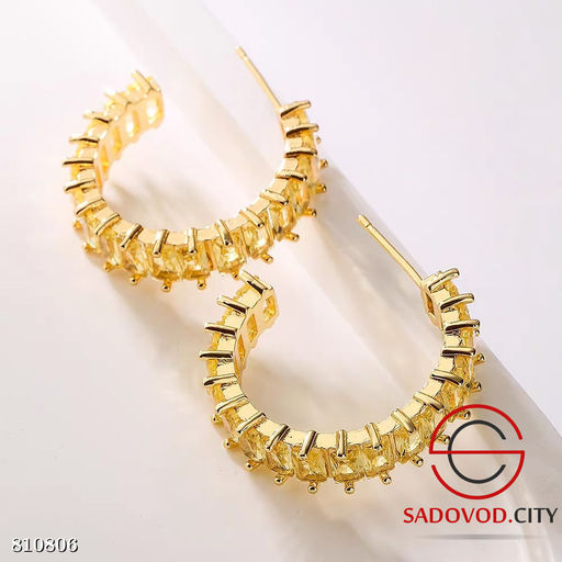 Серьги дорожка из камней - Bruno фото 2