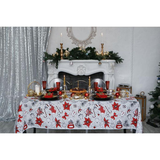 Скатерть новогодняя «Доляна» Новогоднее настроение 180×149± 3см, 100% хлопок, 164 г/м²