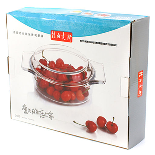 Кастрюля стеклянная 2л 30х26см h9см с крышкой, термостекло, в цветной коробке (Китай) - Домашняя мода фото 2