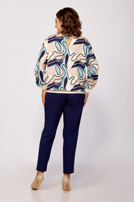 Блуза Swallow 803.2 черный+серебряный узор фото 771