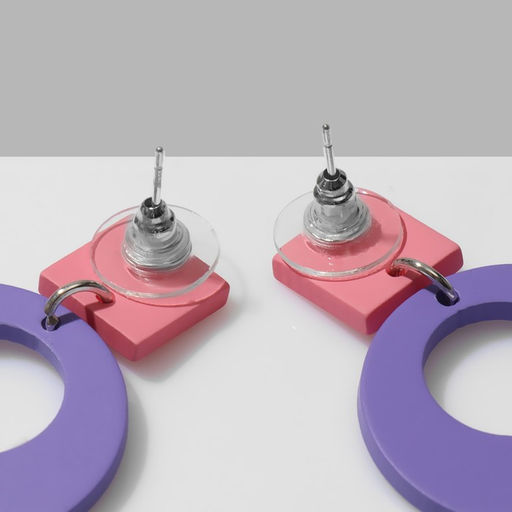 Серьги металл «Яркость» геометрия, круг, цвет розово-фиолетовый в серебре