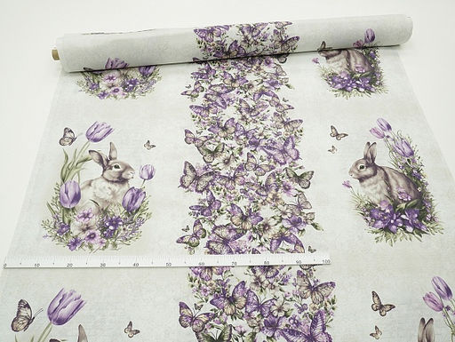 Рогожка Винтажные кролики, ш.1.5м, хлопок-100%, 160гр/м.кв, раппорт 63см - Купава фото 9