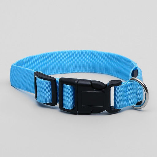 Ошейник с подсветкой Двойная полоса размер S, ОШ 35-43 х 2,5 см, 3 режима свечения голубой - Пижон фото 7