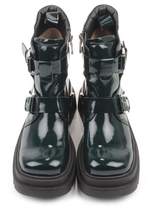 01-D1-8070 DK. GREEN Ботинки демисезонные женские (натуральная кожа, байка)