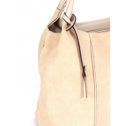 Сумка женская натуральная замша ADEL-177 (отделка ИСК/КОЖА), 1отд+кар/пер, бежевый 263733 - Adelia фото 4