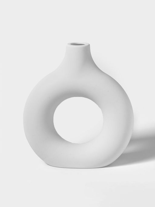 Ваза для сухоцветов Ring, пластик, 5×18×19.5 см, 600 мл, белая
