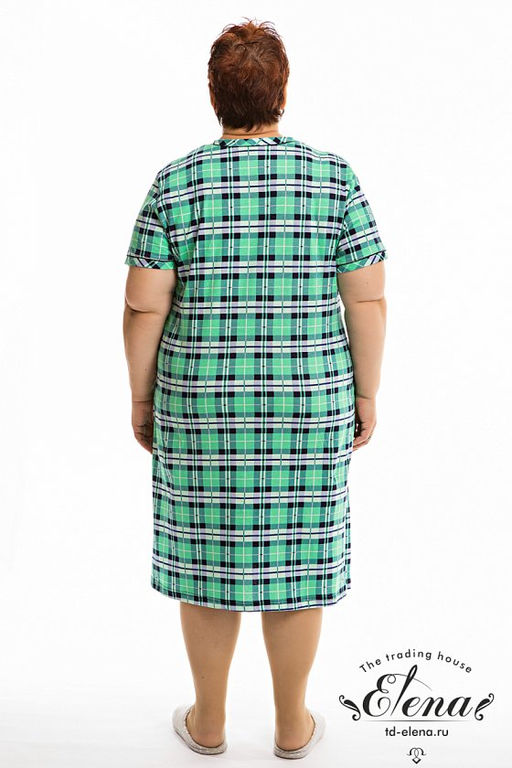 Халат М323081б Клетка-зеленая фото 3