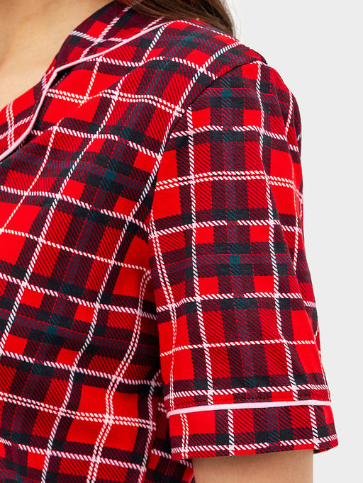 Комплект женский (жакет, брюки) красный в клетку - Mark formelle фото 7