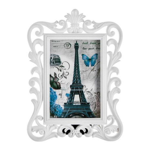 Фоторамка для фото 10?15 см Геральдическая лилия, пластик, белый, 23.5?17.5 см