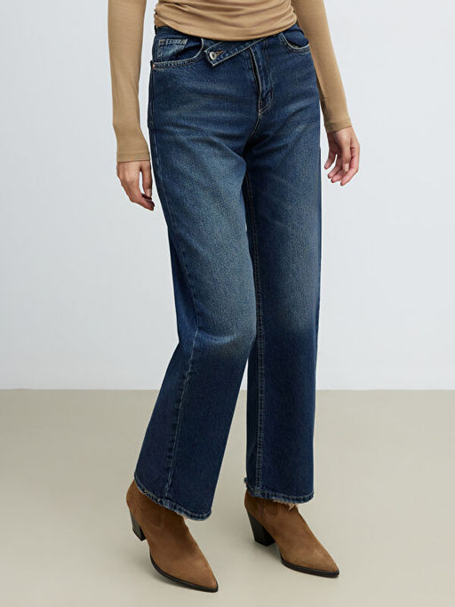 Wideleg Kad?n Jean Pantolon