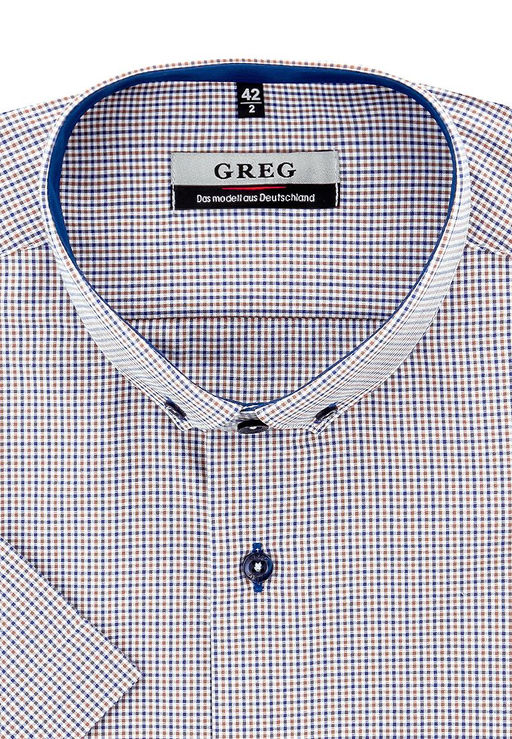 Сорочка мужская короткий рукав GREG 524/109/7489/Z/b/1