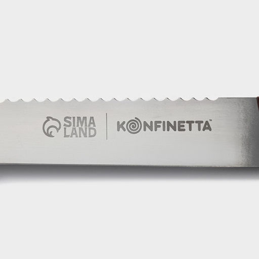 Нож для бисквита двусторонний KONFINETTA, с крупными зубцами и ровным краем, лезвие 25 см, толщина лезвия 0.9 мм фото 4