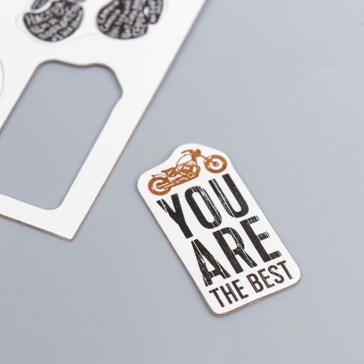 Набор для скрапбукинга "Брутальность" чипборд 10х10 см + декор 7 шт