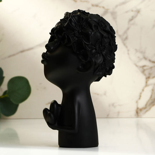 Бюст полистоун Фигура: Человек с сердцем, чёрная, 12?6.5?22 см