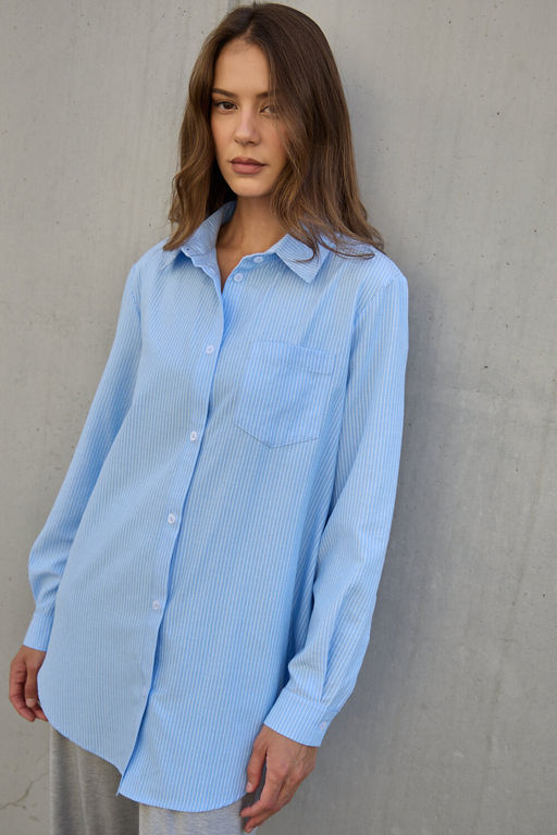 Рубашка оверсайз в полоску хлопковая