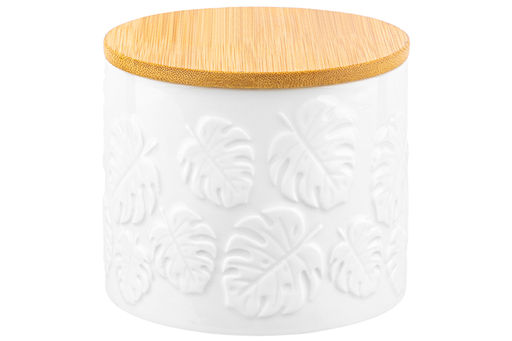 Банка д/хранения 800 мл 12*12*10,5 см Тропики с дер. крышк. с сил. упл. - Elan gallery фото 4