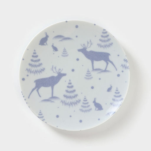 Цена за 2 шт. Тарелка новогодняя Добрушский завод Зимний лес, d=20 см, фарфор, белая
