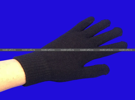 Цена за 12 шт. Перчатки женские, подростковые ЧЕРНЫЕ с начесом арт. MS-Н2202 длина перчатки 20-21 см - For you фото 2