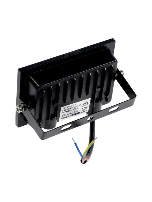 Прожектор  светодиодный VKL electric, 30 Вт, 3600 Лм, 6500К, IP65, 220V черный, свеч.хол.бел. 109814