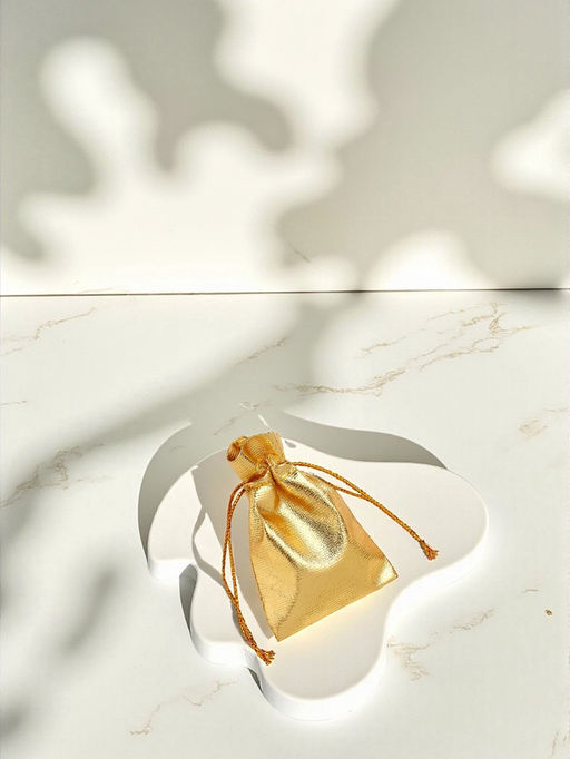 Набор мешочков подарочных 100 шт. «Лакшери» 6.5×5 см (±1 см), цвет золотой