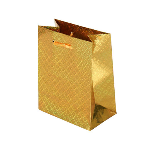 Цена за 12 шт. Пакет подарочный 11х14х6,5 голография / GW-110 /уп 12/2400/ плотность бумаги 128г/м2 - Галеонтрейд фото 3