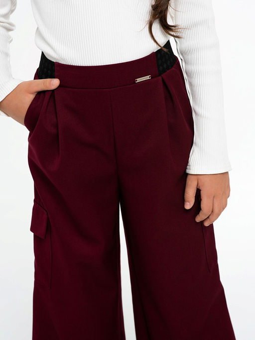 Бордовые брюки для девочки Mooriposh, модель 0426 - Инфанта фото 5