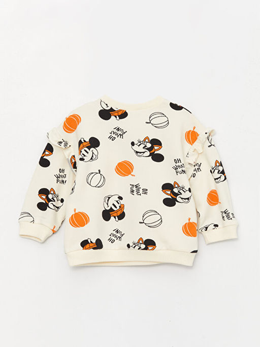 K?z Bebek Minnie Mouse Bask?l? Sweatshirt ve E?ofman Alt 2li - Waikiki фото 3