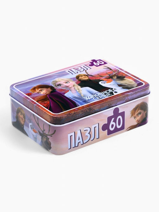 Пазл в металлической коробке Холодное сердце, 60 деталей