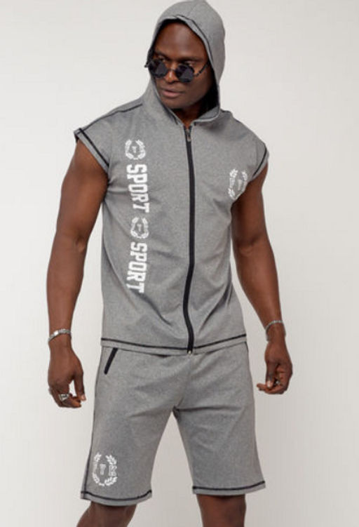 Спортивный костюм летний мужской светло-серого цвета 2265SS - FUYOUKAI фото 21