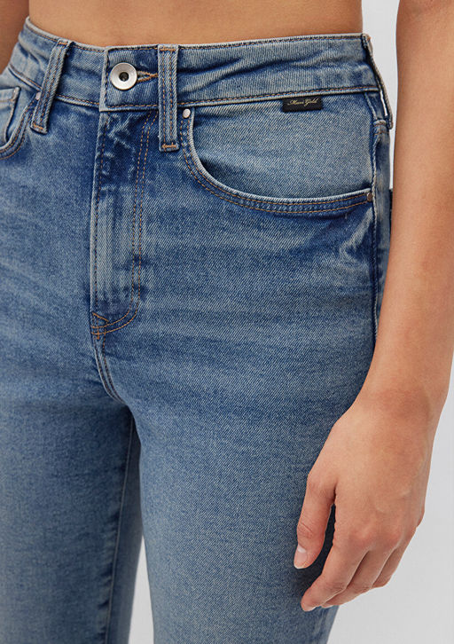Star Gold Shape Puslu Indigo Mavisi Jean Pantolon
