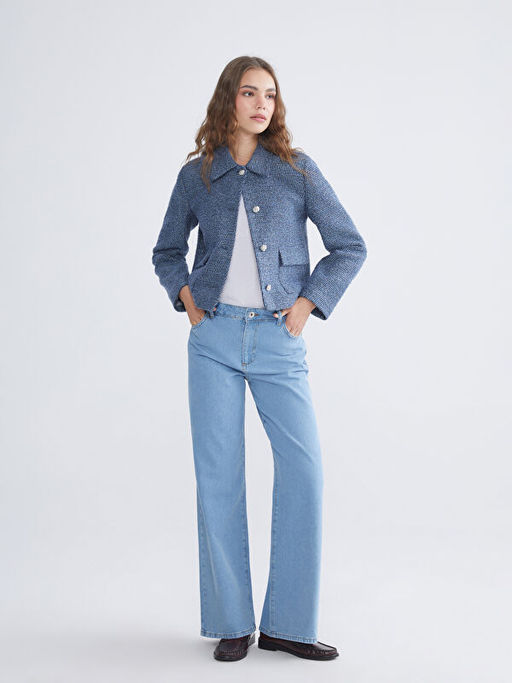 G?mlek Yaka Kad?n T?vit Ceket