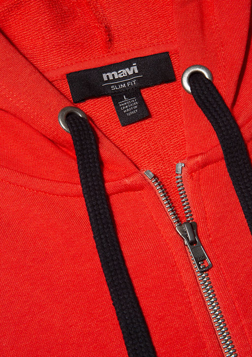 Mavi Logolu Fermuarl? K?rm?z? Sweatshirt  фото 6