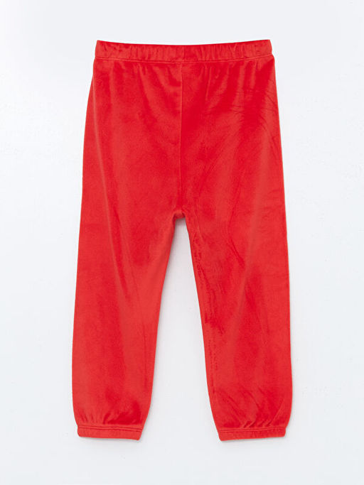 Beli Lastikli Basic Kadife K?z Bebek Pijama Alt