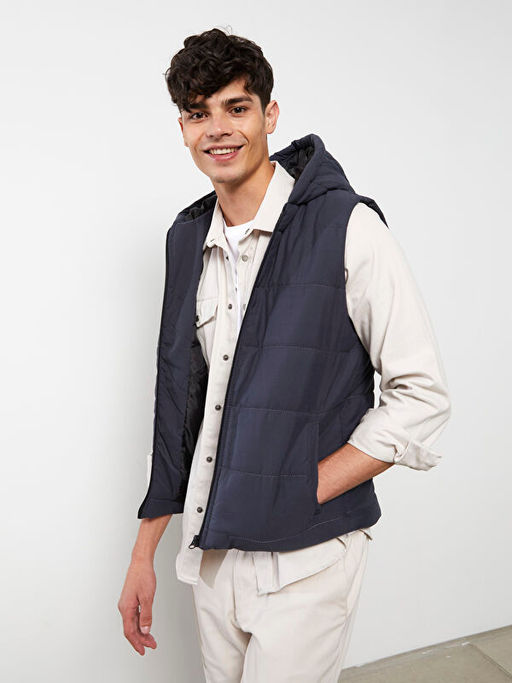 Standart Kal?p Kap??onlu Erkek Yelek