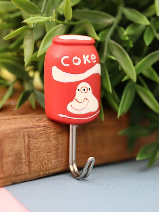 Крючок на липучке Coke, red