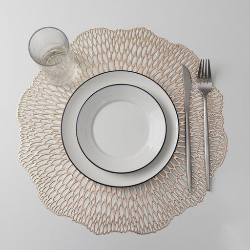 Набор салфеток сервировочных на стол Доляна Мэри, d=38 см, 4 шт, цвет золотой  фото 7