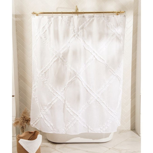 Штора для ванной «Ла Каса», с люверсами, 180×180 см, полиэстер, белая