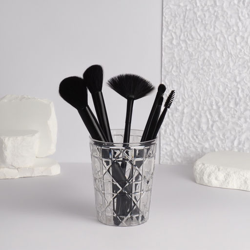 Цена за 2 шт. Подставка для хранения косметики «Хрусталь», d=8.5×11 см, прозрачная