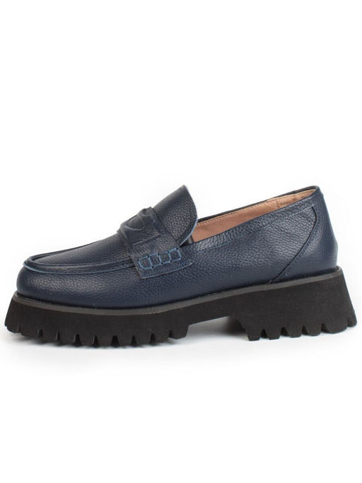 03-YP9860G DK. BLUE Лоферы женские (натуральная кожа)