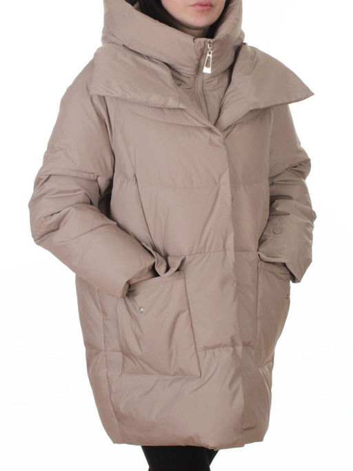 Z24-830 BEIGE Куртка зимняя женская оверсайз (200 гр. тинсулейт)