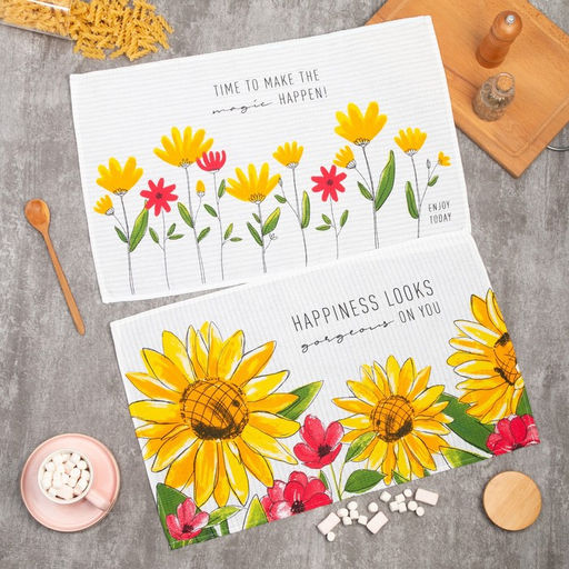 Набор полотенец кухонный Доляна Happiness looks 35х60см-2шт, 100% хлопок  фото 2