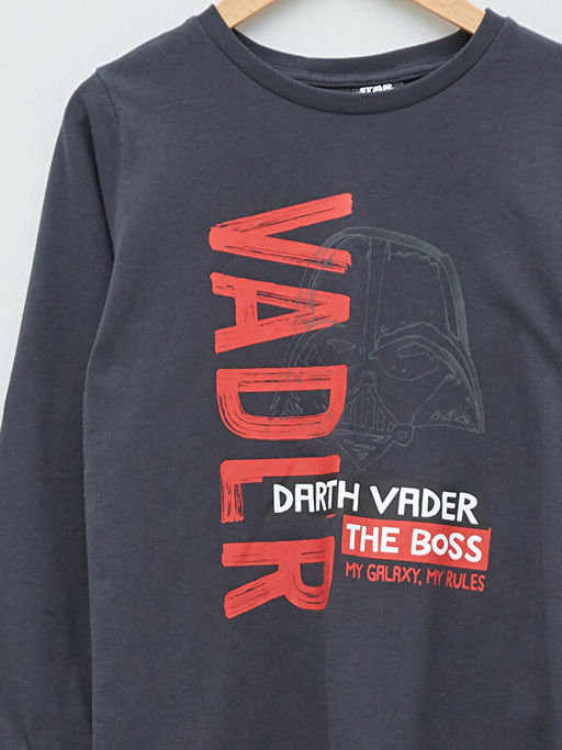 Bisiklet Yaka Star Wars Bask?l? Uzun Kollu Erkek ?ocuk Sweatshirt - Waikiki фото 3