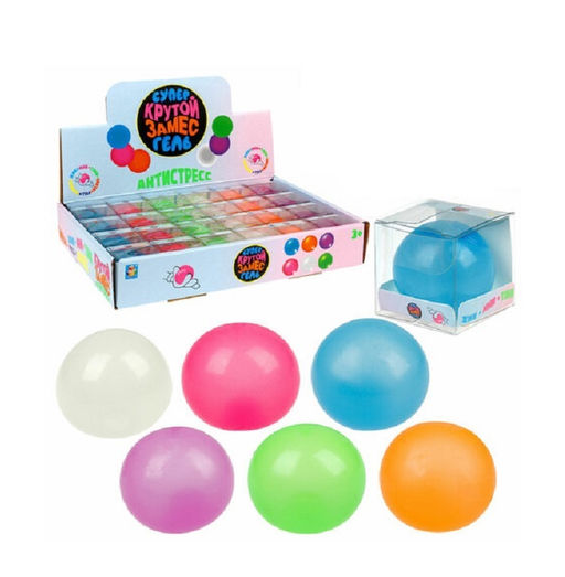 Крутой замес. Игрушка антистресс "Супергель. Шар матовый" 4 см, 6цв. в ассорт.,в ПВХ кор. арт.Т24590