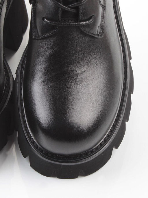 01-BE22B-3A BLACK Ботинки демисезонные женские (натуральная кожа, байка)